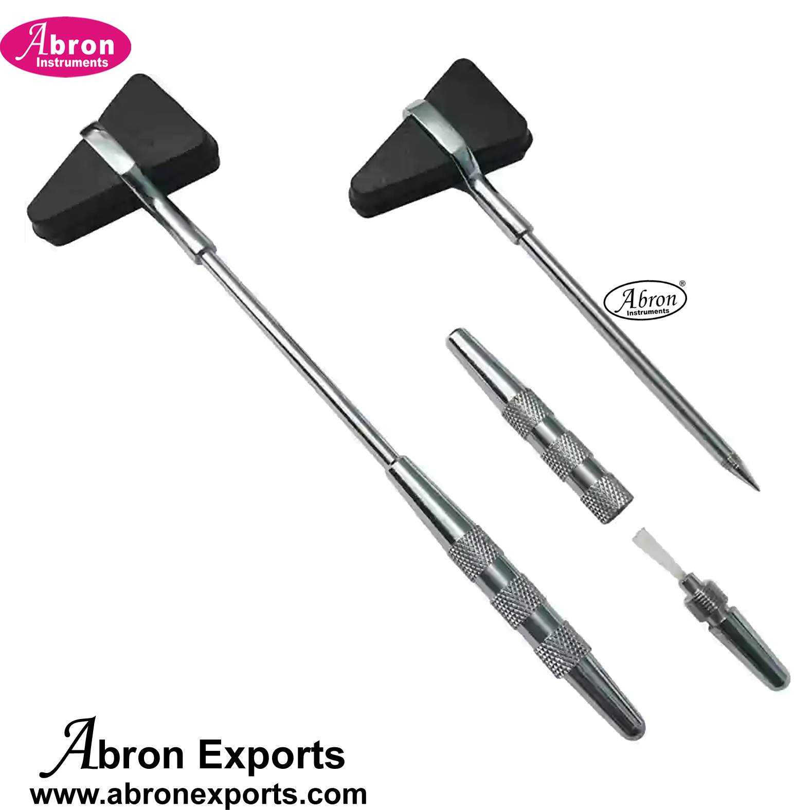 Pharmacy Orthopedic Clinical Knee Hammer Patella Hammer Rubber Triangular With Steel Holder Stem With Brush Nervous System Sensory Organ Testing Human Physiology Abron 10pc ABM-2211KH 
